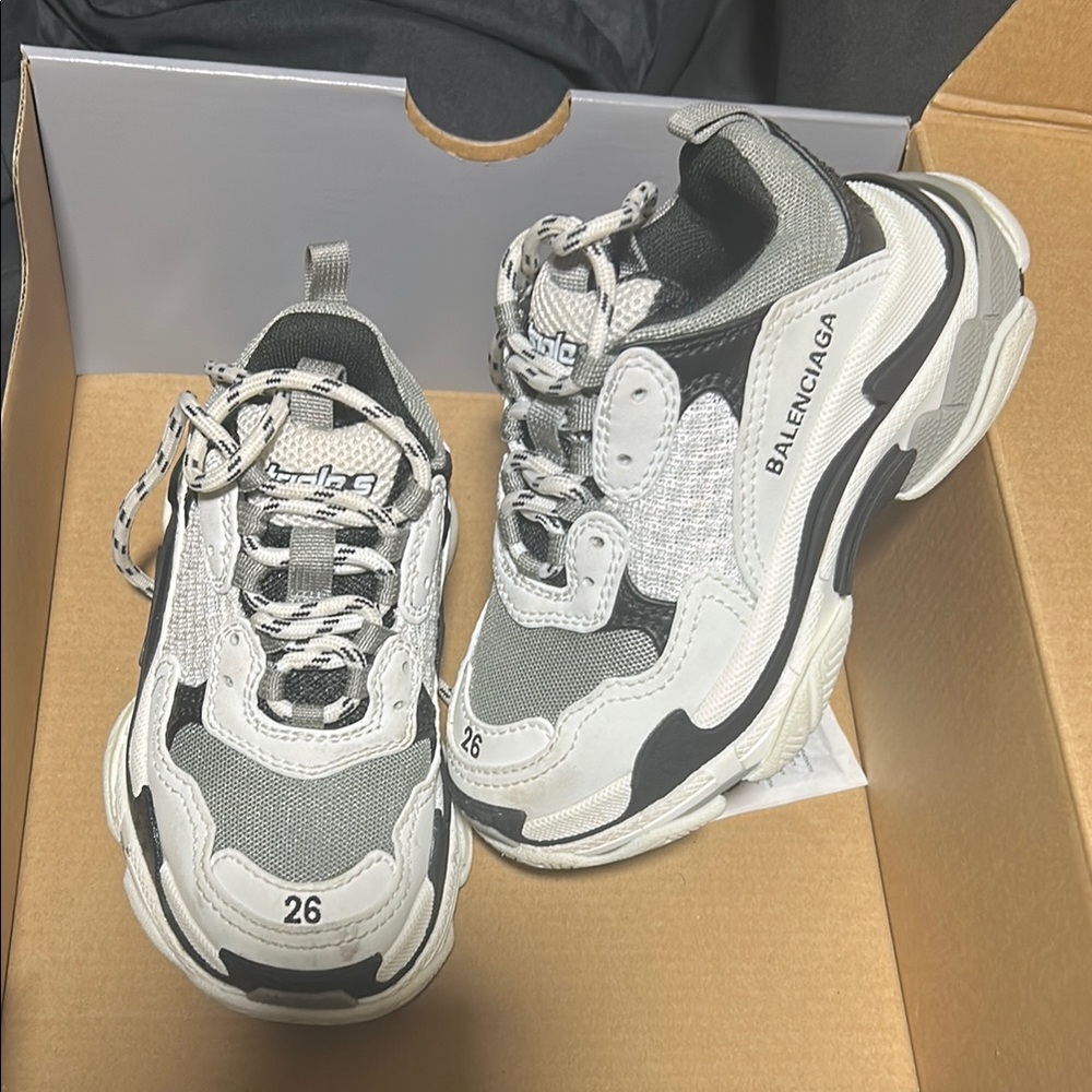 Balenciaga Triple S Sneakers in Gray and White